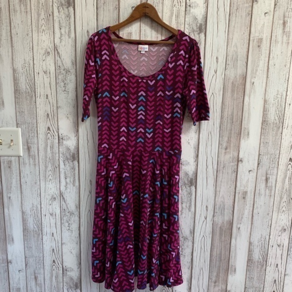 Lularoe dress purple/pink valentines size medium